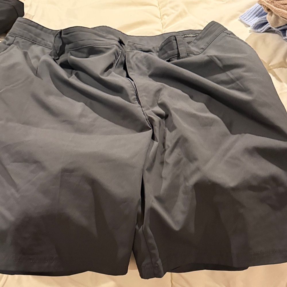 Men's Gray Flat Front Shorts